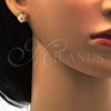 Arete Dormilona 02.100.0055 Oro Laminado, Diamantado, Tono Dorado