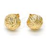 Arete Dormilona 02.100.0055 Oro Laminado, Diamantado, Tono Dorado