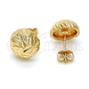 Arete Dormilona 02.100.0055 Oro Laminado, Diamantado, Tono Dorado