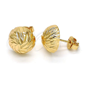 Arete Dormilona 02.100.0055 Oro Laminado, Diamantado, Tono Dorado