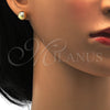 Arete Dormilona 02.100.0060 Oro Laminado, Mate, Tono Dorado