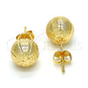 Arete Dormilona 02.100.0060 Oro Laminado, Mate, Tono Dorado