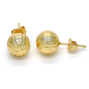Arete Dormilona 02.100.0060 Oro Laminado, Mate, Tono Dorado
