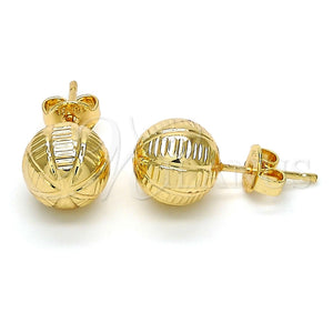 Arete Dormilona 02.100.0061 Oro Laminado, Diamantado, Tono Dorado