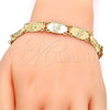 Pulsera Elegante 03.253.0014.09 Oro Laminado, Diseño de Elefante, Pulido, Tono Dorado (11 MM Thickness, 9 Inches Length)