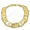 Pulsera Elegante 03.253.0014.09 Oro Laminado, Diseño de Elefante, Pulido, Tono Dorado (11 MM Thickness, 9 Inches Length)