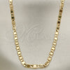 Gargantilla Basica 5.222.029.30 Oro Laminado, Diseño de Pave Mariner, Pulido, Tono Dorado (0.80 Gauge, 04 MM Thickness, 30 Inches Length)