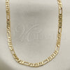 Gargantilla Basica 5.222.031.30 Oro Laminado, Diseño de Figaro, Diamantado, Tono Dorado (0.80 Gauge, 04 MM Thickness, 30 Inches Length)