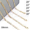 Gargantilla Basica 5.222.031.28 Oro Laminado, Diseño de Figaro, Diamantado, Tono Dorado (0.80 Gauge, 04 MM Thickness, 28 Inches Length)