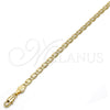 Gargantilla Basica 5.222.032.30 Oro Laminado, Diseño de Pave Mariner, Diamantado, Tono Dorado (0.80 Gauge, 04 MM Thickness, 30 Inches Length)
