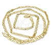 Gargantilla Basica 5.222.032.30 Oro Laminado, Diseño de Pave Mariner, Diamantado, Tono Dorado (0.80 Gauge, 04 MM Thickness, 30 Inches Length)
