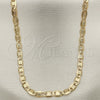Gargantilla Basica 5.222.032.30 Oro Laminado, Diseño de Pave Mariner, Diamantado, Tono Dorado (0.80 Gauge, 04 MM Thickness, 30 Inches Length)