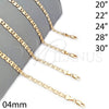 Gargantilla Basica 5.222.032.30 Oro Laminado, Diseño de Pave Mariner, Diamantado, Tono Dorado (0.80 Gauge, 04 MM Thickness, 30 Inches Length)