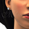 Juego de Arete y Dije de Adulto 10.275.0008 Plata Rodinada, con Micro Pave Blanca y Cristal Blanca, Pulido, Rodinado