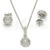 Juego de Arete y Dije de Adulto 10.275.0008 Plata Rodinada, con Micro Pave Blanca y Cristal Blanca, Pulido, Rodinado