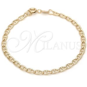 Pulsera Básica 03.02.0048.07 Oro Laminado, Diseño de Mariner, Pulido, Tono Dorado (04 MM Thickness, 7 Inches Length)