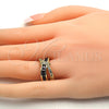 Anillo Multi Piedra 01.210.0045.6.09 Oro Laminado, con Amatista and Blanca Zirconia Cubica, Pulido, Tono Dorado (Size 9)