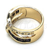 Anillo Multi Piedra 01.210.0045.6.09 Oro Laminado, con Amatista and Blanca Zirconia Cubica, Pulido, Tono Dorado (Size 9)