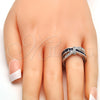 Anillo Multi Piedra 01.210.0045.7.09 Rodio Laminado, con Zirconia Cubica Amatista y Blanca, Pulido, Rodinado (Tamaño 9)