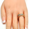 Anillo Multi Piedra 01.210.0045.10.08 Oro Laminado, con Rosa Zirconia Cubica, Pulido, Tono Dorado (Size 8)