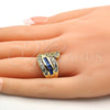 Anillo Multi Piedra 01.99.0100.2.09 Oro Laminado, con Tanzanita and Blanca Zirconia Cubica, Pulido, Tono Dorado (Size 9)