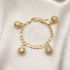 Pulsera de Dije 03.63.1756.08.GT Tono Dorado, Diseño de Cascavel y Llave Griega, Pulido, Tono Dorado (160 Gauge, 06 MM Thickness, 8 Inches Length)