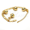 Pulsera de Dije 03.63.1755.08.GT Tono Dorado, Diseño de Cascavel y Elefante, Pulido, Tono Dorado (160 Gauge, 06 MM Thickness, 8 Inches Length)