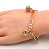 Pulsera de Dije 03.63.1777.08.GT Tono Dorado, Diseño de Cascavel y Llave Griega, Pulido, Tono Dorado (160 Gauge, 06 MM Thickness, 8 Inches Length)