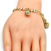 Pulsera de Dije 03.63.1777.08.GT Tono Dorado, Diseño de Cascavel y Llave Griega, Pulido, Tono Dorado (160 Gauge, 06 MM Thickness, 8 Inches Length)