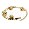Pulsera de Dije 03.63.1778.08.GT Tono Dorado, Diseño de Cascavel, Pulido, Tono Dorado (160 Gauge, 06 MM Thickness, 8 Inches Length)