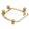 Pulsera de Dije 03.63.1778.08.GT Tono Dorado, Diseño de Cascavel, Pulido, Tono Dorado (160 Gauge, 06 MM Thickness, 8 Inches Length)