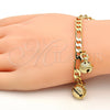 Pulsera de Dije 03.63.1780.08.GT Tono Dorado, Diseño de Cascavel, Pulido, Tono Dorado (160 Gauge, 06 MM Thickness, 8 Inches Length)