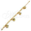 Pulsera de Dije 03.63.1780.08.GT Tono Dorado, Diseño de Cascavel, Pulido, Tono Dorado (160 Gauge, 06 MM Thickness, 8 Inches Length)