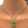 Collares con Dije 04.276.0017.18.GT Tono Dorado, Diseño de Flor, con Verde Azavache, Pulido, Rodinado (02 MM Thickness, 18 Inches Length)