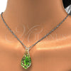 Collares con Dije 04.276.0017.18.GT Tono Dorado, Diseño de Flor, con Verde Azavache, Pulido, Rodinado (02 MM Thickness, 18 Inches Length)