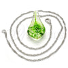 Collares con Dije 04.276.0017.18.GT Tono Dorado, Diseño de Flor, con Verde Azavache, Pulido, Rodinado (02 MM Thickness, 18 Inches Length)