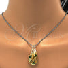 Collares con Dije 04.276.0019.18.GT Tono Dorado, Diseño de Flor, con Blanca Azavache, Pulido, Rodinado (02 MM Thickness, 18 Inches Length)