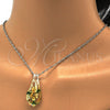 Collares con Dije 04.276.0019.18.GT Tono Dorado, Diseño de Flor, con Blanca Azavache, Pulido, Rodinado (02 MM Thickness, 18 Inches Length)
