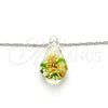 Collares con Dije 04.276.0019.18.GT Tono Dorado, Diseño de Flor, con Blanca Azavache, Pulido, Rodinado (02 MM Thickness, 18 Inches Length)