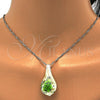Collares con Dije 04.276.0022.18.GT Tono Dorado, Diseño de Flor, con Verde Azavache, Pulido, Rodinado (02 MM Thickness, 18 Inches Length)