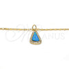 Collares con Dije 04.63.1323.18 Oro Laminado, Diseño de Gota, con Topacio Azul Opal and Blanca Micro Pave, Pulido, Tono Dorado (18 Inches Length)