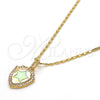 Collares con Dije 04.63.1325.18 Oro Laminado, Diseño de Estrella, con Opal Blanca y Micro Pave Blanca, Pulido, Tono Dorado (18 Pulgadas de Largo)