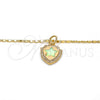Collares con Dije 04.63.1325.18 Oro Laminado, Diseño de Estrella, con Opal Blanca y Micro Pave Blanca, Pulido, Tono Dorado (18 Pulgadas de Largo)