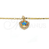 Collares con Dije 04.63.1325.2.18 Oro Laminado, Diseño de Estrella, con Opal Topacio Azul y Micro Pave Blanca, Pulido, Tono Dorado (18 Pulgadas de Largo)
