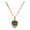 Collares con Dije 04.63.1325.2.18 Oro Laminado, Diseño de Estrella, con Opal Topacio Azul y Micro Pave Blanca, Pulido, Tono Dorado (18 Pulgadas de Largo)