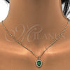 Collares con Dije 04.63.1325.3.18 Oro Laminado, Diseño de Estrella, con Opal Verde y Micro Pave Blanca, Pulido, Tono Dorado (18 Pulgadas de Largo)