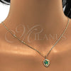 Collares con Dije 04.63.1325.3.18 Oro Laminado, Diseño de Estrella, con Opal Verde y Micro Pave Blanca, Pulido, Tono Dorado (18 Pulgadas de Largo)