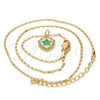 Collares con Dije 04.63.1325.3.18 Oro Laminado, Diseño de Estrella, con Opal Verde y Micro Pave Blanca, Pulido, Tono Dorado (18 Pulgadas de Largo)