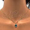 Collares con Dije 04.63.1326.18 Oro Laminado, Diseño de Ancla, con Opal Topacio Azul y Micro Pave Blanca, Pulido, Tono Dorado (18 Pulgadas de Largo)