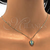 Collares con Dije 04.63.1326.2.18 Oro Laminado, Diseño de Ancla, con Opal Verde y Micro Pave Blanca, Pulido, Tono Dorado (18 Pulgadas de Largo)